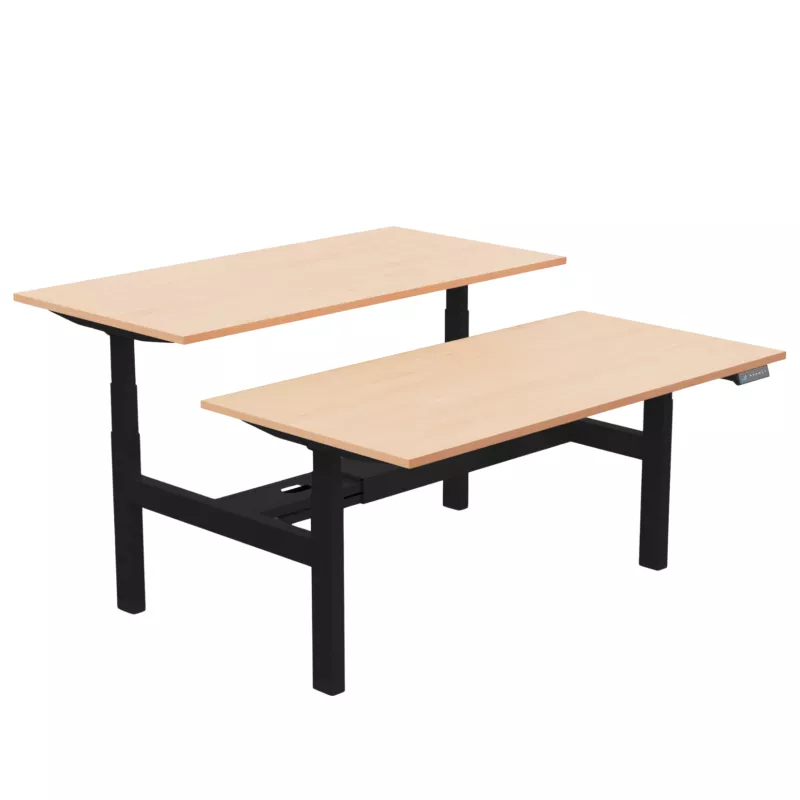 AXEL 2│Bureaux électriques structure partagée - 2 postes - double motorisation AXEL 2│Bureaux électriques structure partagée - 2 postes - double motorisation