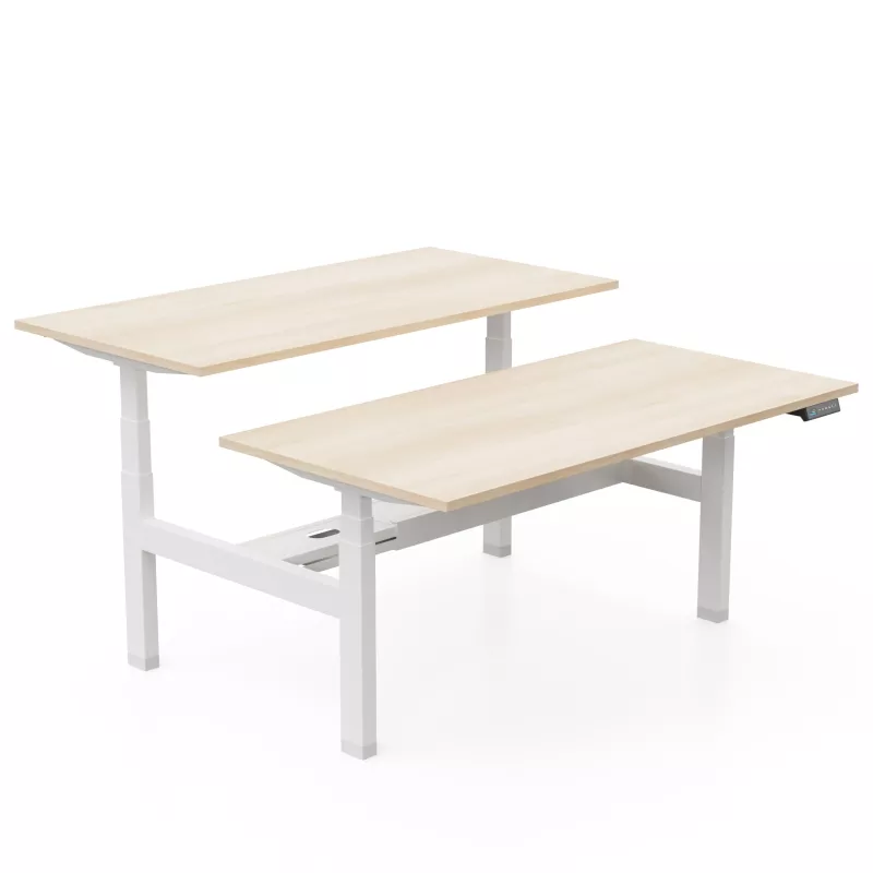 AXEL 2│Bureaux électriques structure partagée - 2 postes - double motorisation AXEL 2│Bureaux électriques structure partagée - 2 postes - double motorisation