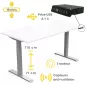 LUTZ 2 - 19MM│Bureau électrique simple motorisation - 3 mémoires de position - USB A+C