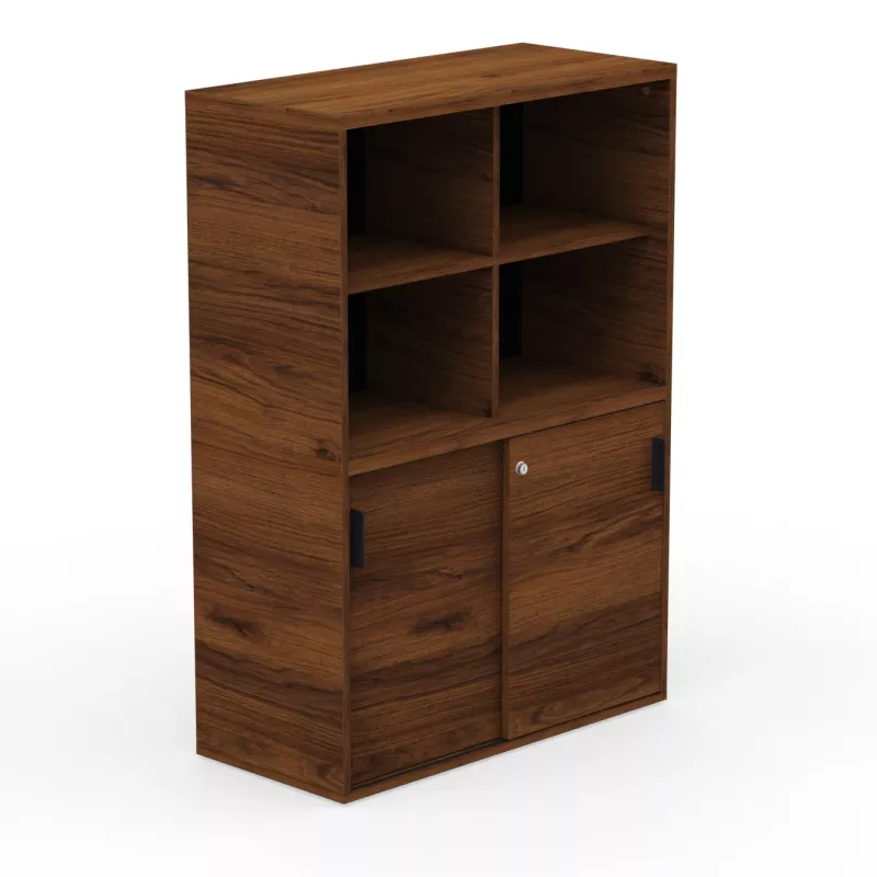 KARA RANGEMENT│Armoire Hauteur 144 x Largeur 100 cm - 2 portes coulissantes + 4 niches ouvertes│4 coloris à choix KARA RANGEMENT│Armoire Hauteur 144 x Largeur 100 cm - 2 portes coulissantes + 4 niches ouvertes│4 coloris à choix