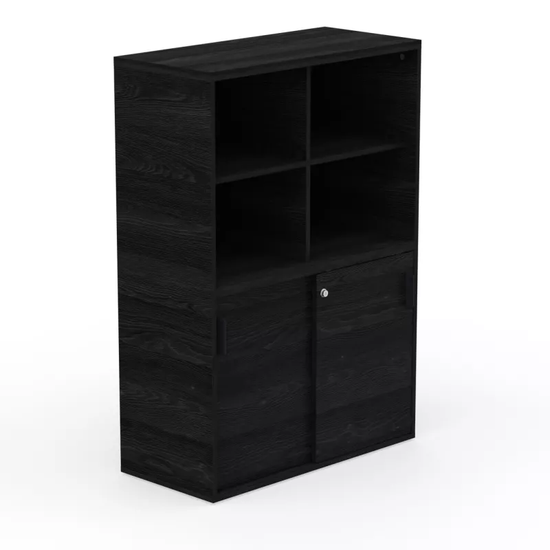 KARA RANGEMENT│Armoire Hauteur 144 x Largeur 100 cm - 2 portes coulissantes + 4 niches ouvertes│4 coloris à choix KARA RANGEMENT│Armoire Hauteur 144 x Largeur 100 cm - 2 portes coulissantes + 4 niches ouvertes│4 coloris à choix