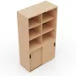 KARA RANGEMENT│Armoire Hauteur 179 x Largeur 100 cm - 2 portes coulissantes + 6 niches ouvertes│4 coloris à choix