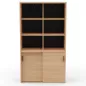 KARA RANGEMENT│Armoire Hauteur 179 x Largeur 100 cm - 2 portes coulissantes + 6 niches ouvertes│4 coloris à choix