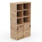 KARA RANGEMENT│Armoire Hauteur 179 x Largeur 100 cm - 2 portes coulissantes + 6 niches ouvertes│4 coloris à choix KARA RANGEMENT│Armoire Hauteur 179 x Largeur 100 cm - 2 portes coulissantes + 6 niches ouvertes│4 coloris à choix