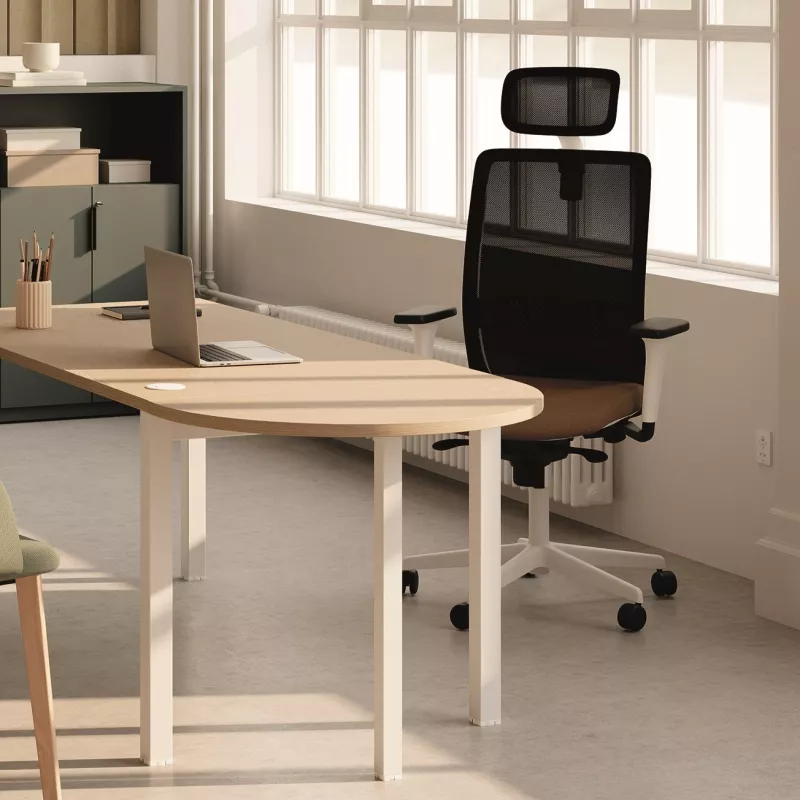 VOLT BLACK│Fauteuil de travail structure noire - Dossier résille