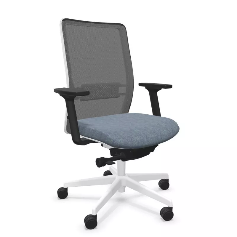 VOLT WHITE│Fauteuil de travail structure blanche - Dossier résille