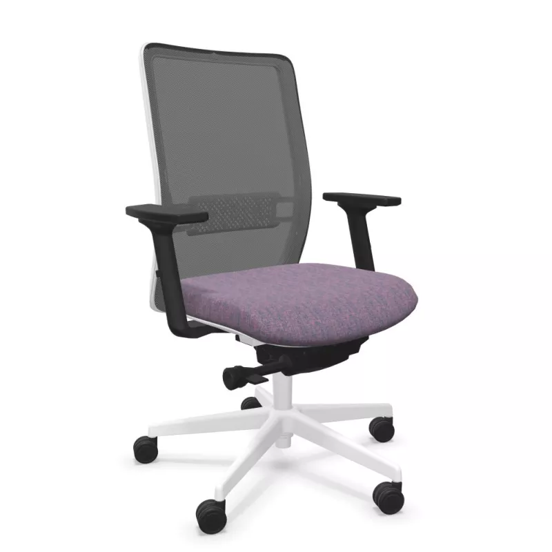 VOLT WHITE│Fauteuil de travail structure blanche - Dossier résille VOLT WHITE│Fauteuil de travail structure blanche - Dossier résille