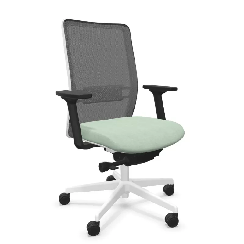 VOLT WHITE│Fauteuil de travail structure blanche - Dossier résille VOLT WHITE│Fauteuil de travail structure blanche - Dossier résille