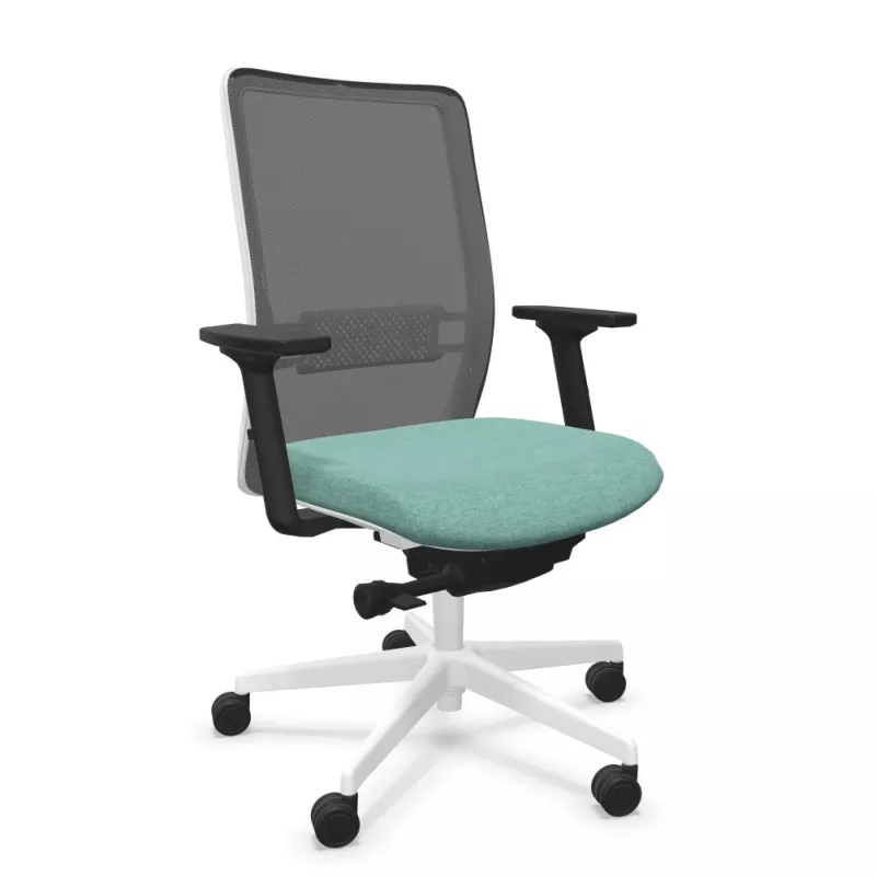 VOLT WHITE│Fauteuil de travail structure blanche - Dossier résille VOLT WHITE│Fauteuil de travail structure blanche - Dossier résille