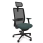 VOLT BLACK│Fauteuil de travail structure noir avec têtière -Dossier résille