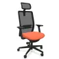 VOLT BLACK│Fauteuil de travail structure noir avec têtière -Dossier résille
