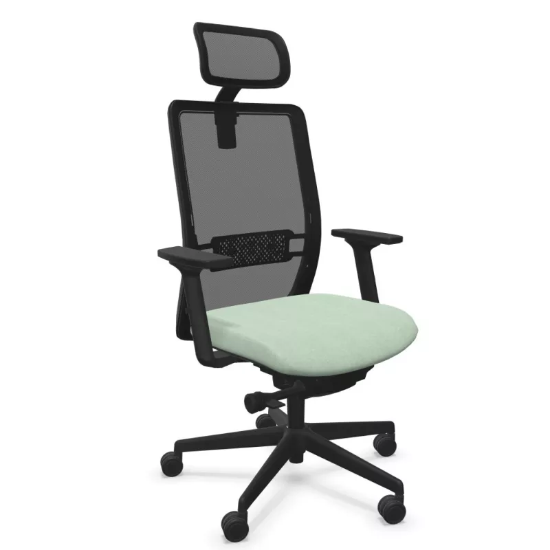 VOLT BLACK│Fauteuil de travail structure noir avec têtière -Dossier résille VOLT BLACK│Fauteuil de travail structure noir avec têtière -Dossier résille