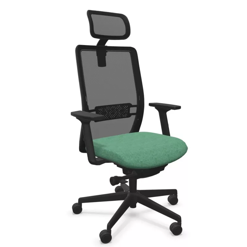 VOLT BLACK│Fauteuil de travail structure noir avec têtière -Dossier résille VOLT BLACK│Fauteuil de travail structure noir avec têtière -Dossier résille