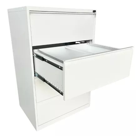 LISTA│Classeur à dossiers suspendus 4 tiroirs double largeur Profondeur 60 cm - Blanc