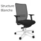 VOLT WHITE│Fauteuil de travail structure blanche - Dossier résille