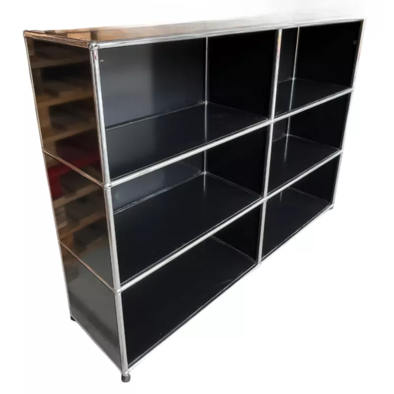 USM HALLER│Etagère 6 cases ouvertes 2L x 3H│Noir USM HALLER│Etagère 6 cases ouvertes 2L x 3H│Noir