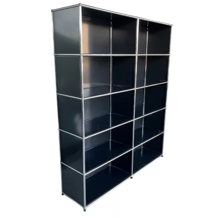 USM HALLER│Bibliothèque 10 cases ouvertes 2L x 5H│Noir