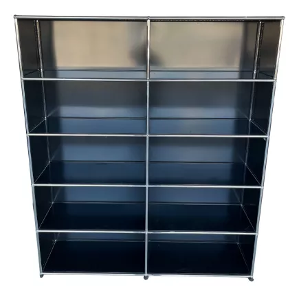USM HALLER│Bibliothèque 10 cases ouvertes 2L x 5H│Noir