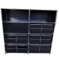 USM HALLER│Armoire 8 cases 2L x 4H - 2 cases ouvertes + 5 tiroirs doubles DS + 1 clapet│Noir
