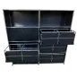 USM HALLER│Armoire 8 cases 2L x 4H - 2 cases ouvertes + 5 tiroirs doubles DS + 1 clapet│Noir