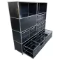 USM HALLER│Armoire 8 cases 2L x 4H - 2 cases ouvertes + 5 tiroirs doubles DS + 1 clapet│Noir