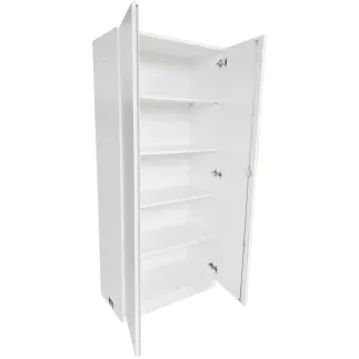 ECHO│Armoire haute portes battantes│L 80 x H 180 cm│Blanc/Blanc