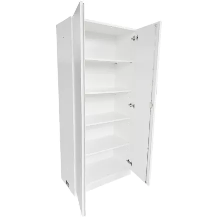 ECHO│Armoire haute portes battantes│L 80 x H 180 cm│Blanc/Blanc