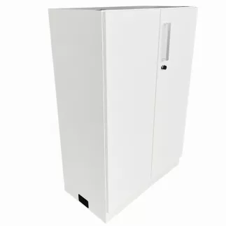 ECHO│Armoire basseportes battantes│L 80 x H 117 cm│Blanc/Blanc