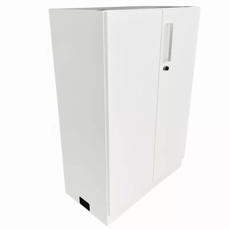 ECHO│Armoire basseportes battantes│L 80 x H 117 cm│Blanc/Blanc ECHO│Armoire basseportes battantes│L 80 x H 117 cm│Blanc/Blanc