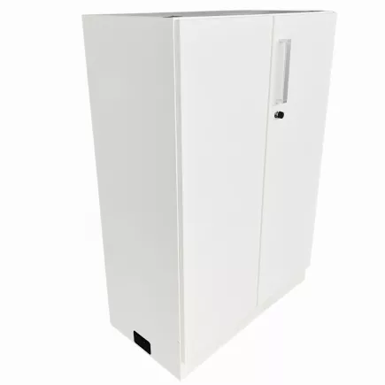 ECHO│Armoire basseportes battantes│L 80 x H 117 cm│Blanc/Blanc
