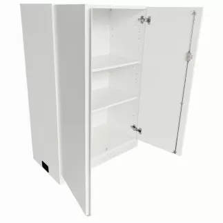 ECHO│Armoire basseportes battantes│L 80 x H 117 cm│Blanc/Blanc