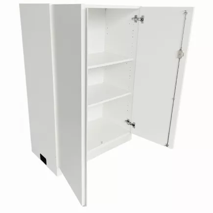 ECHO│Armoire basseportes battantes│L 80 x H 117 cm│Blanc/Blanc