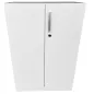 ECHO│Armoire basseportes battantes│L 80 x H 117 cm│Blanc/Blanc ECHO│Armoire basseportes battantes│L 80 x H 117 cm│Blanc/Blanc