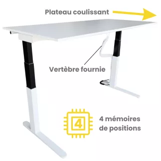 VS│Bureau électrique 4 Mémoires de positions │180x80 cm