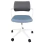 STEELCASE│Modèle QiVi - Siège d'accueil/visiteurs/conférence - Sur roulettes réglable en hauteur│Blanc / Bleu STEELCASE│Modèle QiVi - Siège d'accueil/visiteurs/conférence - Sur roulettes réglable en hauteur│Blanc / Bleu