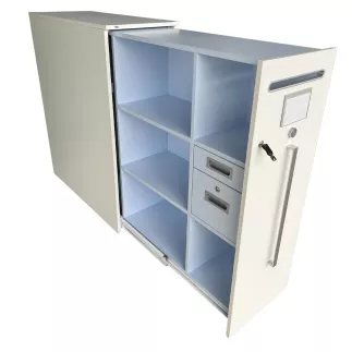VS│Caisson Haut Tower - ouverture à droite - H 115 cm x p 80 cm│Blanc