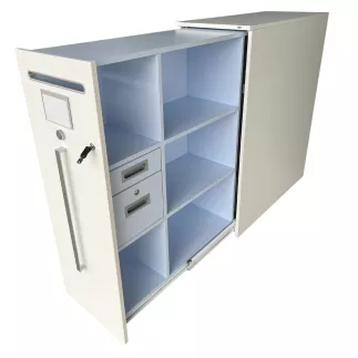 VS│Caisson Haut Tower - ouverture à gauche - H 115 cm x p 80 cm│Blanc