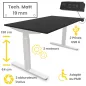 FLEX UP TWO TECH│Bureau électrique 2 moteurs - 2 mémoires de position - 2xUSB A│Plateau Technical Matt 19mm