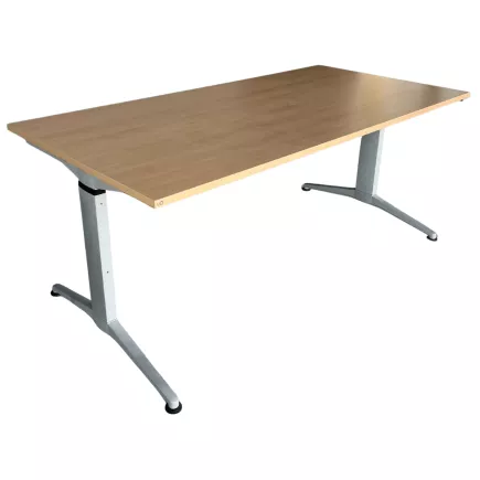 LISTA│Bureau droit Reflect 160x80 cm - Hauteur réglable│Plateau hêtre clair