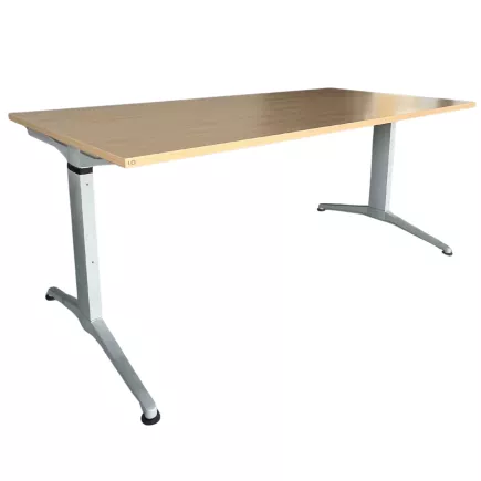 LISTA│Bureau droit Reflect 160x80 cm - Hauteur réglable│Plateau hêtre clair