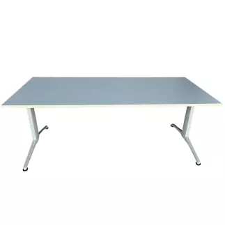 LISTA│Bureau droit Reflect L 180x80 cm - Hauteur réglable│Plateau gris perle