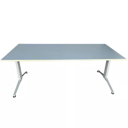 LISTA│Bureau droit Reflect L 180x80 cm - Hauteur réglable│Plateau gris perle