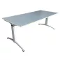 LISTA│Bureau droit Reflect L 180x80 cm - Hauteur réglable│Plateau gris perle LISTA│Bureau droit Reflect L 180x80 cm - Hauteur réglable│Plateau gris perle