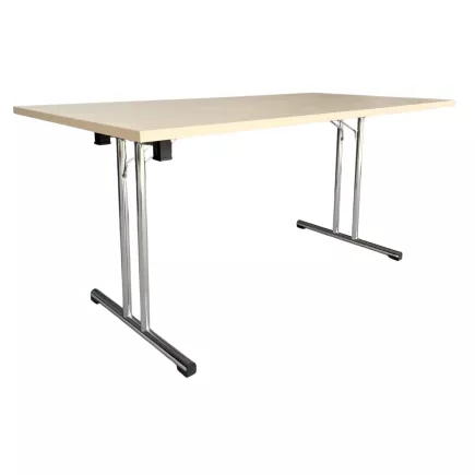 PLIANTE│Table modulaire pliante 160x80 cm│Erable blanc/Chromé