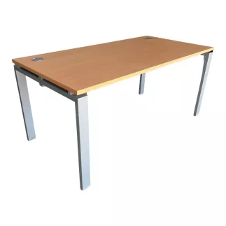 ASTRO│Bureau droit 160x80│Hêtre naturel / Gris aluminium