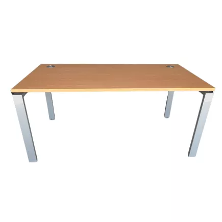 ASTRO│Bureau droit 160x80│Hêtre naturel / Gris aluminium