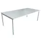 HUND│Bureau droit 200x100│Blanc / Gris alu HUND│Bureau droit 200x100│Blanc / Gris alu