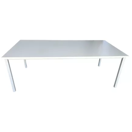 HUND│Bureau droit 200x100│Blanc / Gris alu