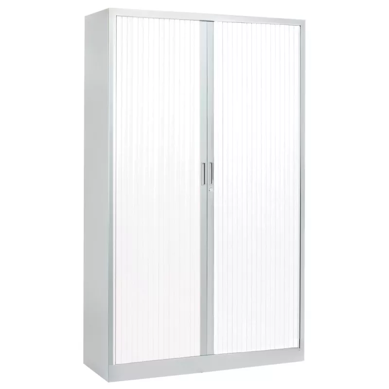 ARIV│Armoire rideau bicolore L 100-120 x H 198 cm│Décor bois/Acier