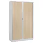 ARIV│Armoire rideau bicolore L 100-120 x H 198 cm│Décor bois/Acier